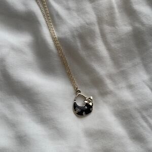 Black and silver moon necklace